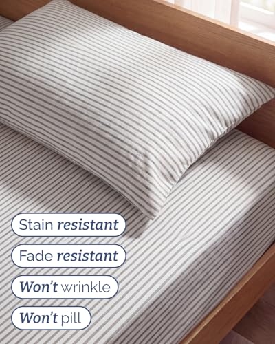 Twin Size 3 Piece Sheet Set (45 - Grey Stripes 2 / Twin)