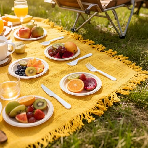 Small Paper Plates 7 Inch 150 Pack Compostable Dessert Plates (Whtie / 7in 150pcs)