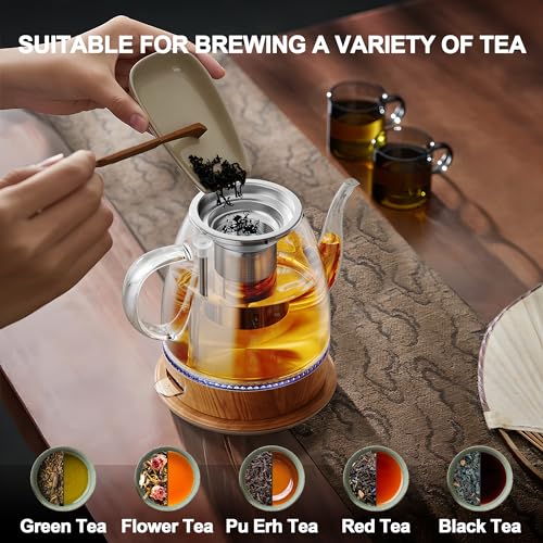 1L Glass Electric Kettle (Wood / 1.1 Quarts)