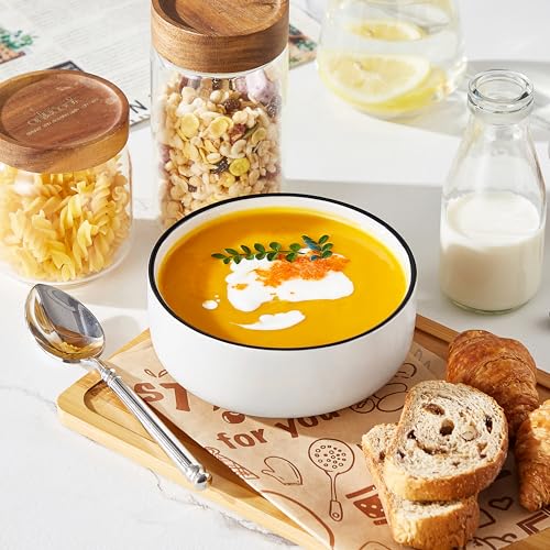 24 OZ Ceramic Bowls Set of 6 (6 Count)