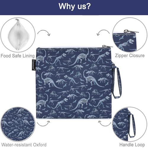 Reusable Sandwich Bag (Large, 2 Packs - Dinosaur Fossil)