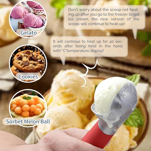 Heated Ice Cream Scoop Rechargeable (Red / 2 oz)