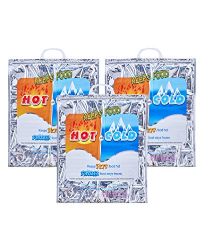 Hot and Cold Insulated Bags for Food Delivery (Large (Meal and Grocery Size))