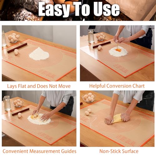 Silicone Pastry Mat 34x26 Inch Nonstick Baking Mat
