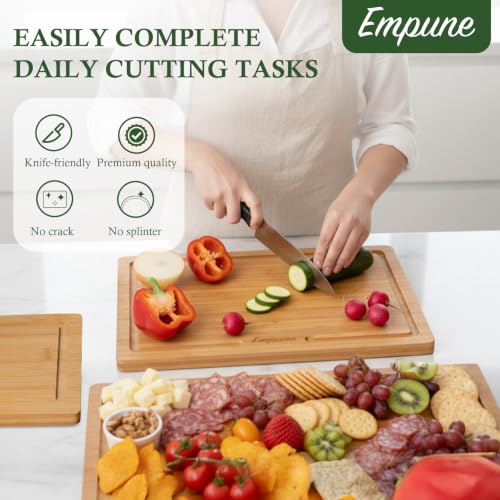 Bamboo Cutting Boards for Kitchen (Natural Bamboo)