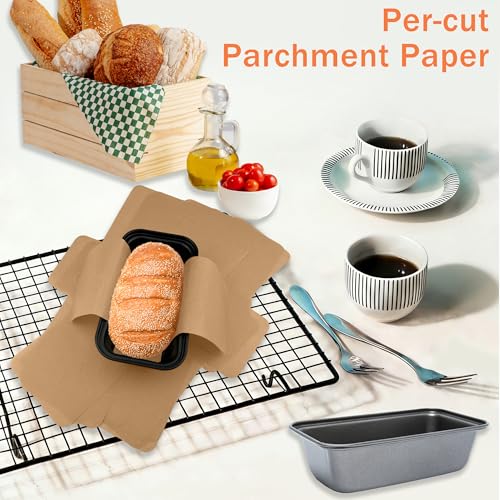 100 Pcs Mini Loaf Pan Liners for Baking Bread Pans 6x3 in Parchment (6.12*3.3 inch)