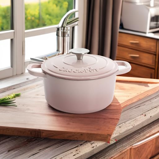 Artisan Round Enameled Cast Iron Dutch Oven (Blush Pink / 3-Quart)