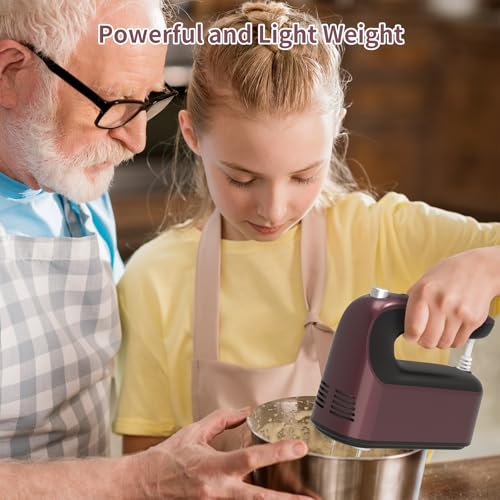 9 Speed Digital Hand Mixer Electric (Grape Purple)