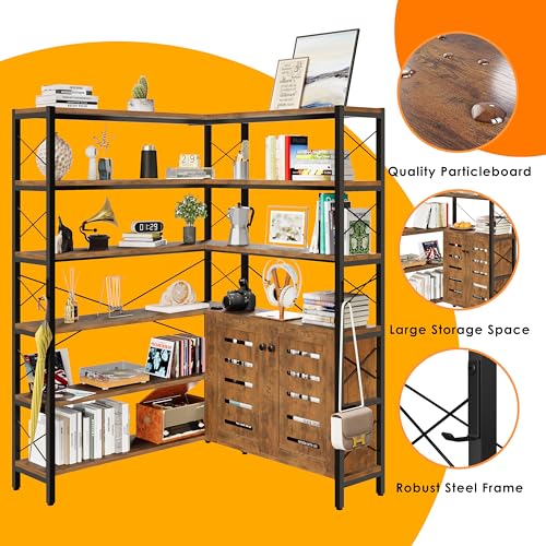 6 Shelf Corner Bookshelf
