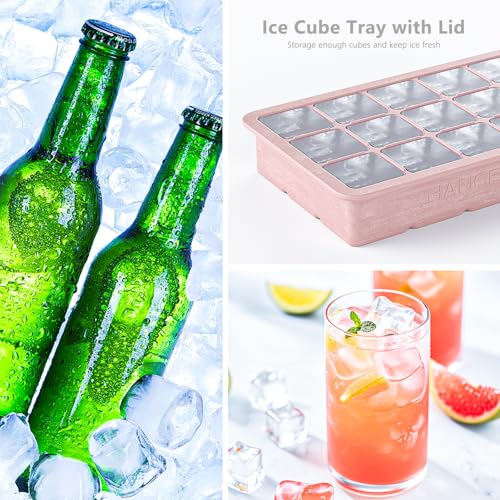Silicone Ice Cube Tray 3 Pack (Ice Cube Tray 3 Pack / Blue+Mint Green+Pink)