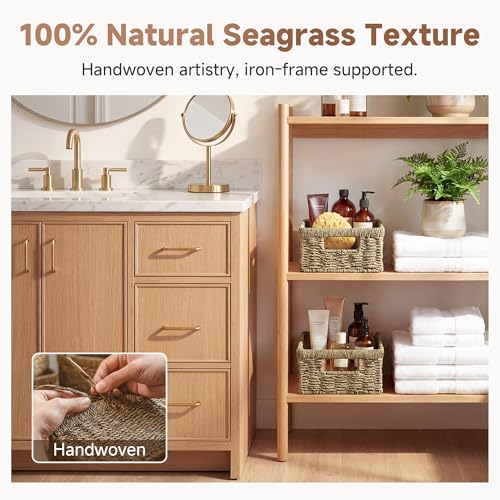 Wicker Baskets for Organizing (Natural (Seagrass) / 2x 13"L x 8¼"W x 4¾"H)