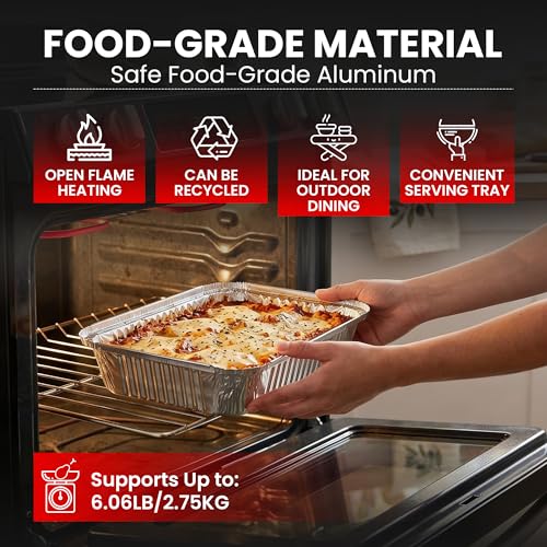Disposable Aluminum Pans with Lids (15 Pcs Set)