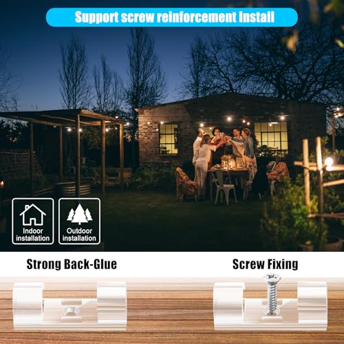 35pcs Large Self Adhesive Cable Clips Clear (35 Count)