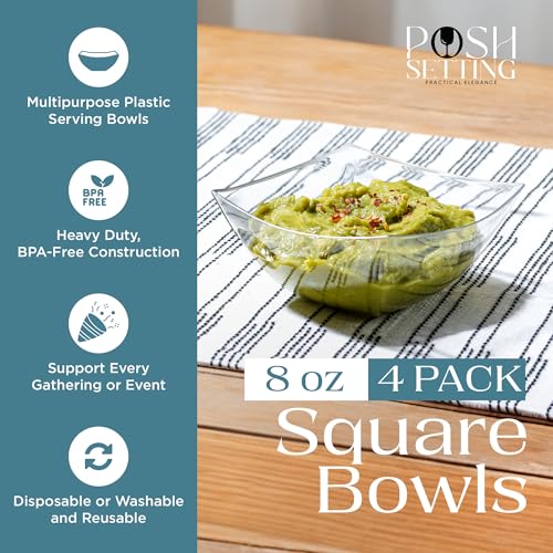 4 Pack Disposable Clear Plastic Party Bowls (8 OUNCE / Clear)