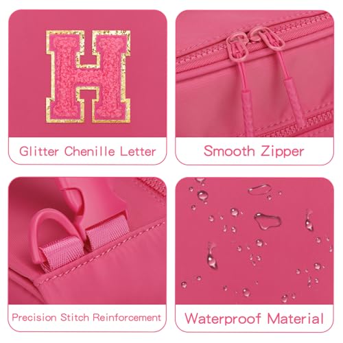 Initial Insulated Lunch Bag for Girls Kids (Rosy Red / H)