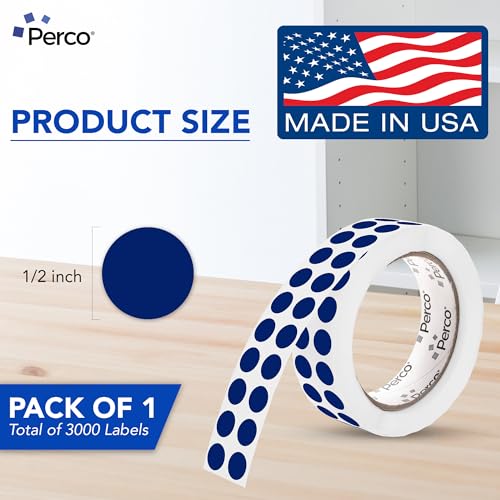 Dark Blue Round Circle Dot Sticker 1 (Blue - Dark / 0.5 Inch)