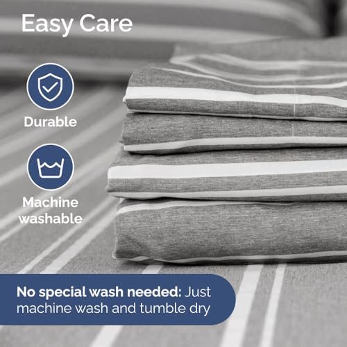 Flex Top Split Head King 4 Piece Sheet Set (41 - Grey Stripes 3 / Split Head/Flex Top)