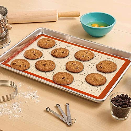 Macaron Silicone Baking Mats for Half Sheet Pan (Bright Orange / 16.5"L x 11.6"W)