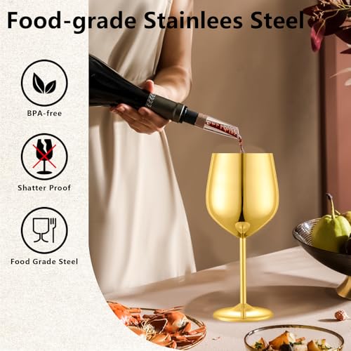 Unbreakable Stainless Steel Wine Glasses Set of 2 (2 Count)