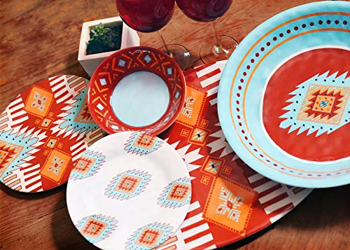 Southwest 14 Piece Melamine Plastic Dinnerware Set with Plates (14 Piece / Southwest Melamine)