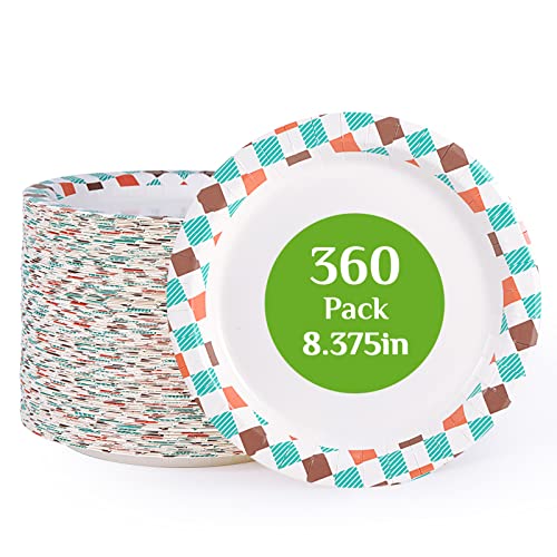 360 pack Paper Plates 8.375 Inch (6-8.375in-360pack)