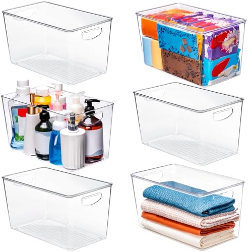 XLarge Clear Storage Bins with Lids (6 Count)