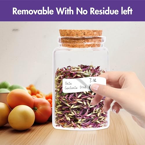 300 Removable Blank Food Labels (300-blank / 1” x 2”)