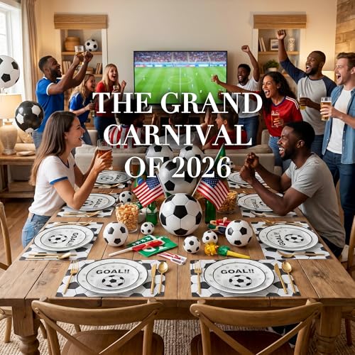 20 White Plastic Soccer Plates (20 Pieces / White)