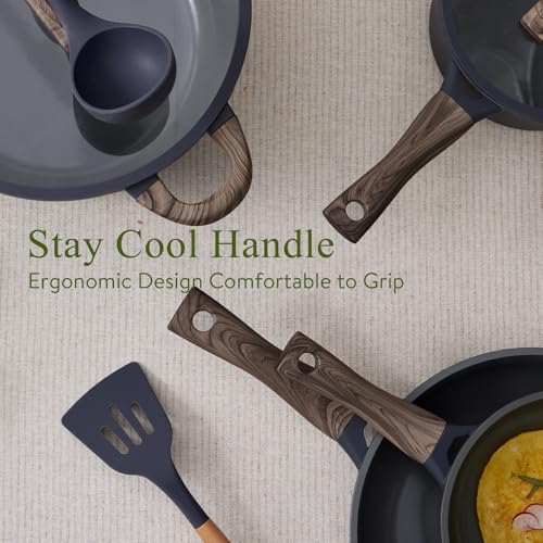 22 Piece Ceramic Cookware Set (Ash Gray)