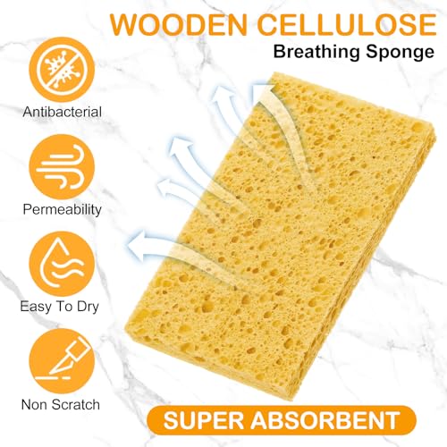 200 Pcs Sponges Bulk Sponges Kitchen Compressed Sponge (Yellow)
