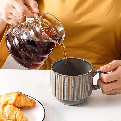 Porcealin Coffee Mugs (Brown / 15 Ounces)