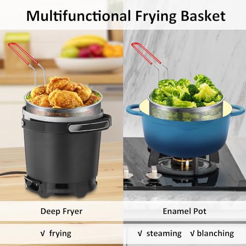 7 inch Deep Fryer Basket 304 Stainless Steel for Frying French Fries (7'' Deep Fry Basket)
