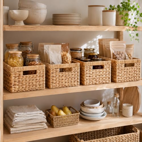 Wicker Storage Baskets for Shelves