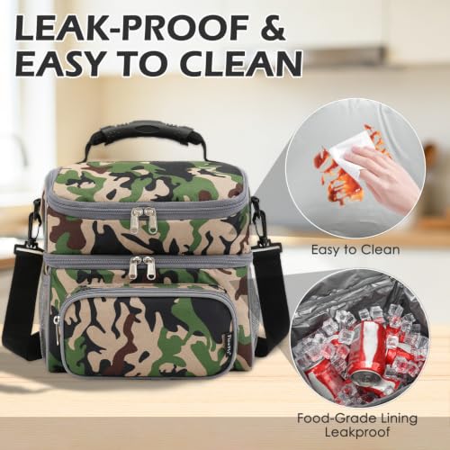 Double Layer Cooler Insulated Lunch Bag Adult Lunch Box Large Tote Bag for Men