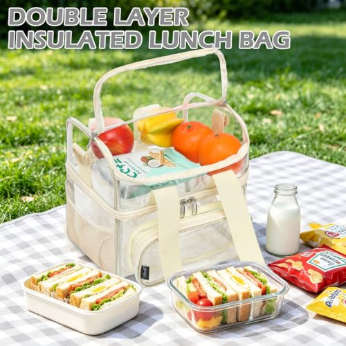 Clear Bag Double Decker for Stadium Events With Shoulder Strap for Women