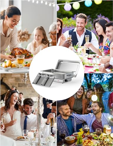 Electric Chafing Dish Buffet Set (1 Full-Size + 2 Half-Size)