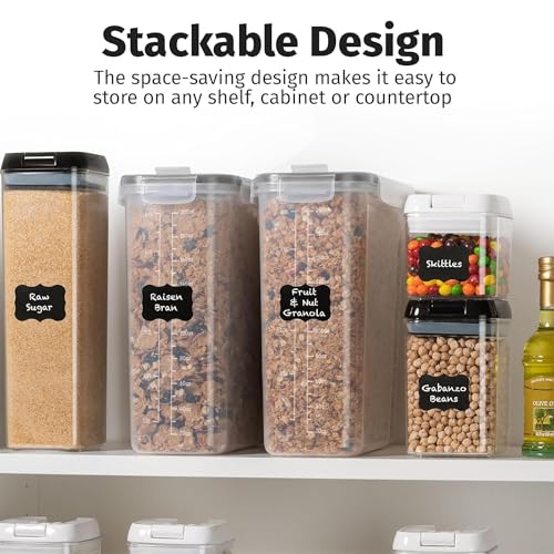 2 Pack (6.3L / 213OZ) EXTRA Large Airtight Food Storage Cereal Containers for Bulk Food Storage BPA-Free Plastic Container, Pantry Organization and Canister for Rice, Pasta, Sugar & Flour (Black)
