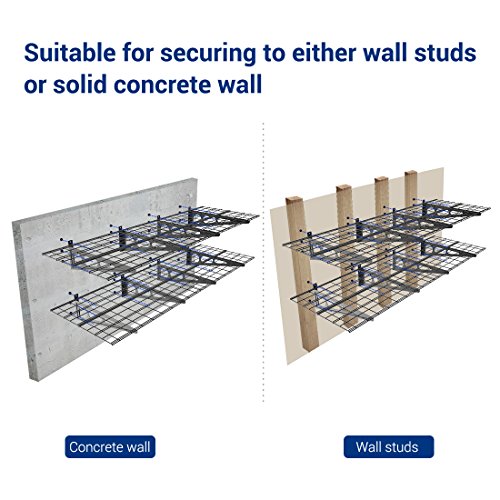 WR26B SBA 2' x 6' Wall Shelf Garage Storage Rack (2 pack-24x72 inches / Black)