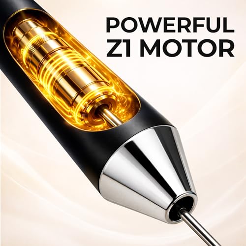Rechargeable Milk Frother Handheld (Ultra Black / Rechargeable Z1 Motor Max)
