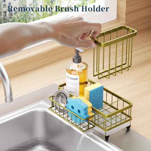 Sponge Holder for Kitchen Sink (Light Gold / Large)