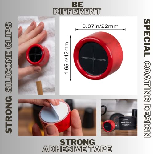 Towel Hooks Towel Holder (8 Pack / Fire Red)