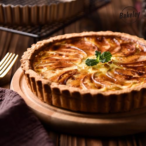 8-Inch Non-Stick Round Tart Pan with Removable Loose Bottom, Quiche Pan for Oven Baking (Champagne Gold) (8" Round (Champagne Gold))