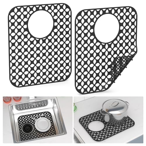 TOOVEM Kitchen Sink Mats (13.58 x11.6 Side Drain)