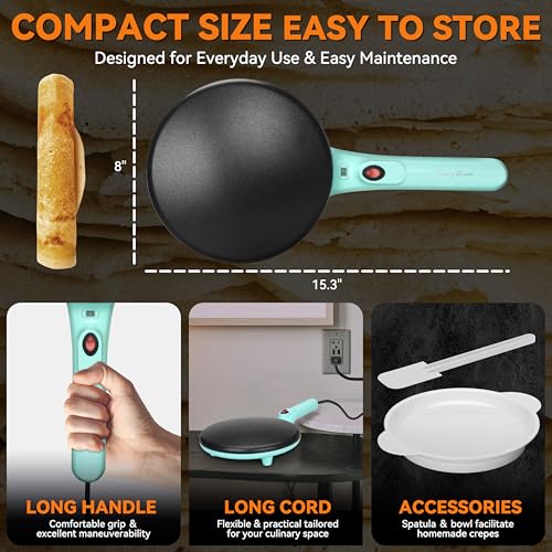 Instant Crepe Maker with Handle (Crepe Maker (Aqua))