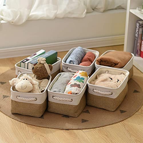 Small Baskets for Organizing (White&Peru / Small (Pack of 6))