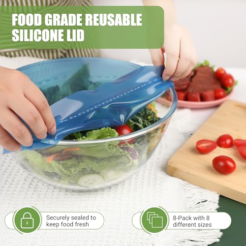 Silicone Stretch Lids for Food Storage in Fridge (8 Pcs Colorful)