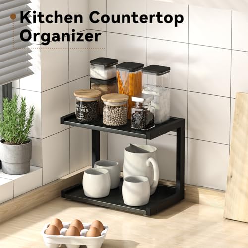 Kitchen Counter Shelf Organizer (Black / Small)