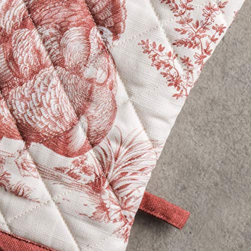 Maison d'Hermine Oven Gloves 100% Cotton Oven Mitt (119 - Holy Jouy - Red / 7.5" x 13" (Oven Mitt))
