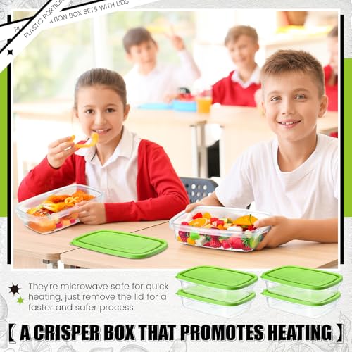 18 Pcs 33 oz Plastic Food Storage Containers with Lids (Green)