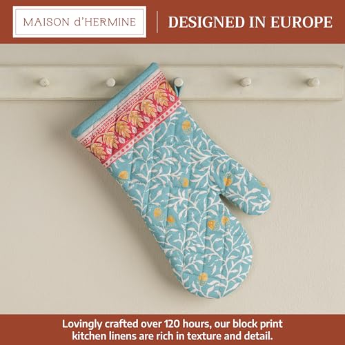 Maison d'Hermine Oven Gloves 100% Cotton Oven Mitt (122 - Carpo / 7.5" x 13" (Oven Mitt))